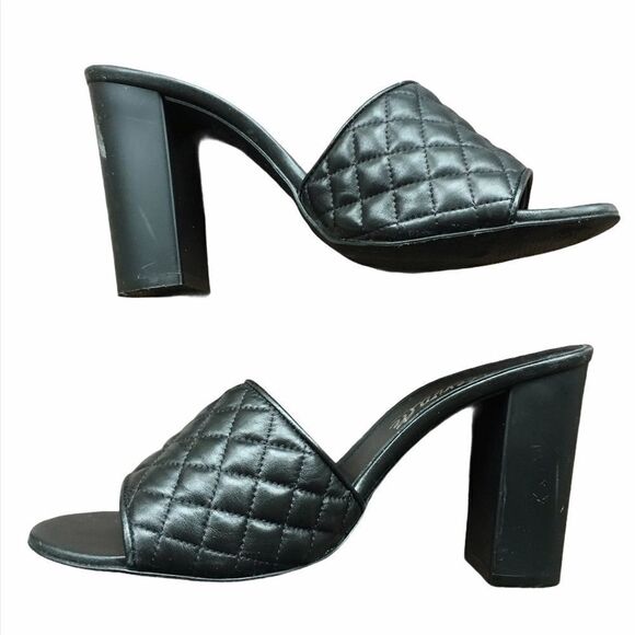 L’intervalle Leather Mule Shoes Sandals Heels Shoes Black 39 - Picture 3 of 10